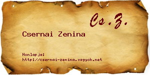 Csernai Zenina névjegykártya